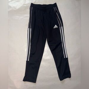 Adidas Kids Black Joggers with White Stripes